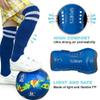 Wrzbest 2 Pair Kids Soccer Football Shin Guards Protector Calf Knee Protective Gear and 2 Pair Long Sleeve Socks with Referee Whistle for 3-13 Teenagers, Boys, Girls,Kids,Youth (Ages 3 to 6) view 4