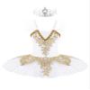 Aislor Kids Girls Sequin Ballet Dance Leotard Tutu Dress Swan Lake Dance Camisole Princess Dress Dancewear with Headwear Type B White 8-10 Years view 1