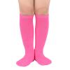American Trends Striped Toddler Socks Knee High Tube Socks Cotton Uniform Sports Soccer Socks for Child Girls 1 Pack Rose Pink 3-6 Years view 1