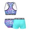 Kaerm Kids Girls 3Pcs Sporty Bathing Suit Swimwear Racerback with Briefs Booty Shorts Athletic Tankini Set Light Green 16 Years view 2
