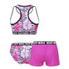 Kaerm Kids Girls 3Pcs Sporty Bathing Suit Swimwear Racerback with Briefs Booty Shorts Athletic Tankini Set Rose Red 8 Years view 2