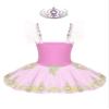 Aislor Kids Girls Sequin Ballet Dance Leotard Tutu Dress Swan Lake Dance Camisole Princess Dress Dancewear with Headwear Type A Pink 3-4 Years view 2