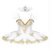 Aislor Kids Girls Sequin Ballet Dance Leotard Tutu Dress Swan Lake Dance Camisole Princess Dress Dancewear with Headwear Type A White 5-6 Years view 1