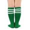 American Trends Striped Toddler Socks Knee High Tube Socks Cotton Uniform Sports Soccer Socks for Child Girls 1 Pack Green White 3-6 Years view 3
