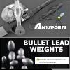 AMYSPORTS Egg Lead Fishing Weights Kit Drop Bass Weights Sinker Tackle Saltwater Casting Fishing Sinkers Set Oval Freshwater 20pcs 1/4oz view 2
