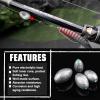 AMYSPORTS Egg Lead Fishing Weights Kit Drop Bass Weights Sinker Tackle Saltwater Casting Fishing Sinkers Set Oval Freshwater 20pcs 1/4oz view 3