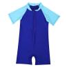 Loloda Kids Boys' One Piece Front Zipper Short Sleeve Rash Guard Swimsuit Water Sports Bathing Suits Royal_Blue 10-12 Years view 3