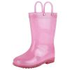 Colorxy Kids Rain Boots for Boys Waterproof Toddler Rain Boots with Easy-On Handles, Glitter Pink Size Toddler 8 view 1