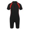 Loloda Kids Boys' One Piece Front Zipper Short Sleeve Rash Guard Swimsuit Water Sports Bathing Suits Red 10-12 Years view 1