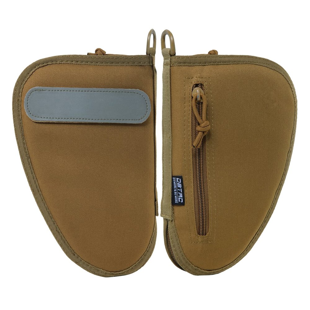 DBTAC Pistol Rug Case | Tactical 1x Handgun Firearm Shooting Padded Case with Lockable Zipper, Removable & Reflective Patch (8.5" x 5.5" Small Pistol Case, Brown)