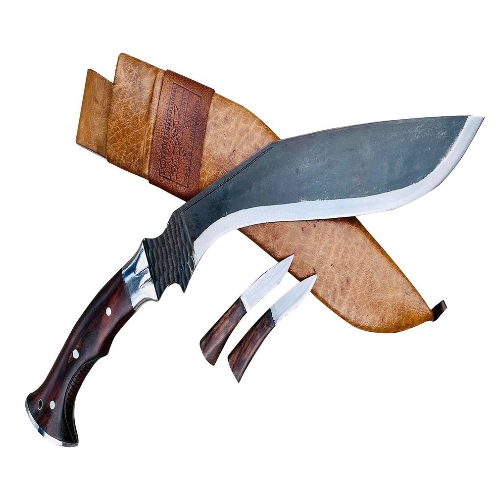 EGKH - 16 Inch High Tactical Battle Khukuri - Handmade Kukri - Hand Forged - Highly graded Carbon Steel Blade - Full Tang Rosewood Handle