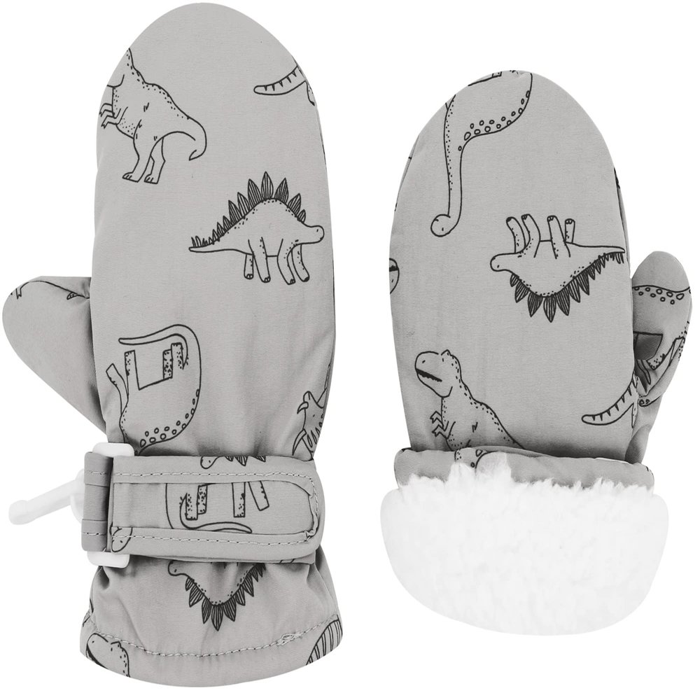 Slivery Color Toddler Gloves Kids Mittens Winter Warm Lined Fleece Gloves Waterproof Snow Baby Mitten for Boys Girls