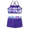 Loloda Kids Girls Shiny Sequins Mermaid Printed Tank Top with Booty Shorts for Dance/Gym/Workout Swimsuit Purple 4 Years view 4