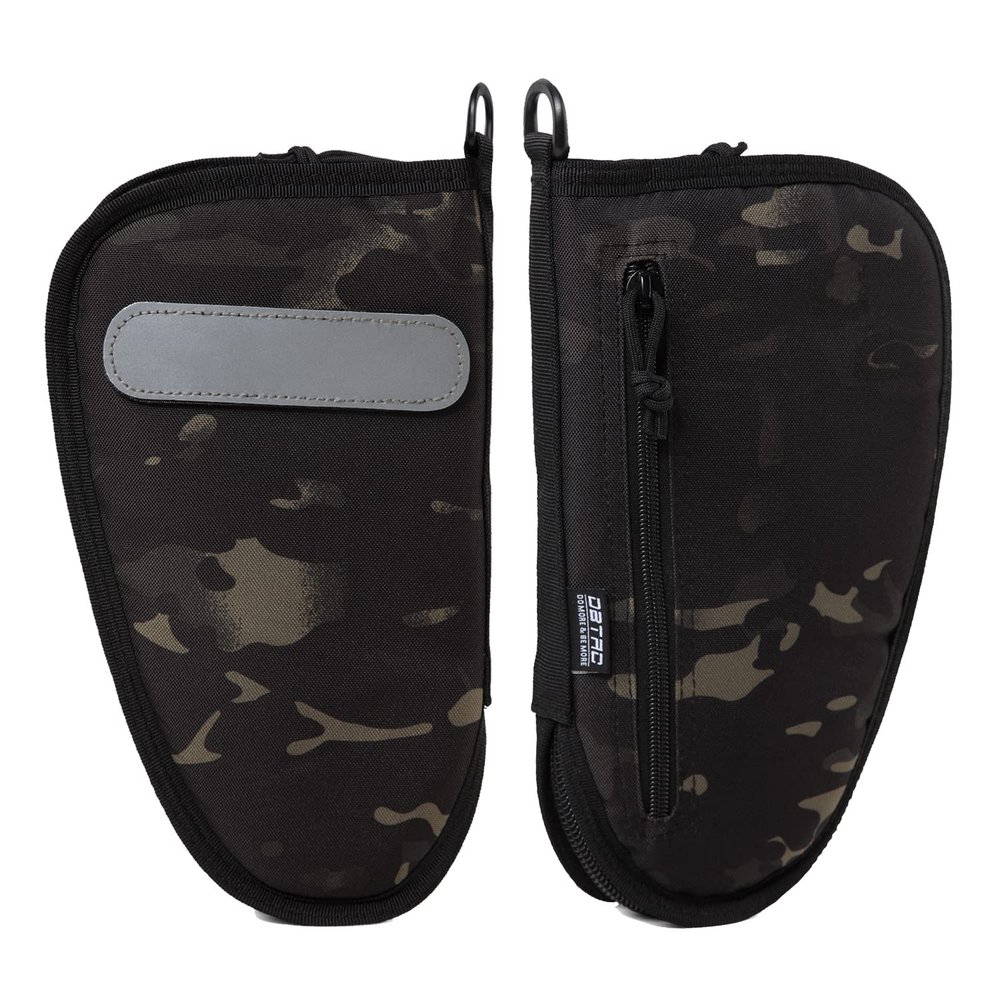 DBTAC Pistol Rug Case | Tactical 1x Handgun Firearm Shooting Padded Case with Lockable Zipper, Removable & Reflective Patch (10.5" x 6" Medium Pistol Case, Charcoal Camo)