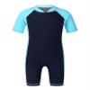 Loloda Boys One Piece Rash Guard Swimsuit Short Sleeve Water Sport Bathing Suits UPF 50+ Sun Protection Blue 12-14 Years view 1