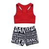Loloda Girls' Racer Back Tank Top with Booty Shorts for Ballet Dance Gymnastics Workout Sport Dancewear Red 3-4 Years view 4