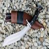 EGKH 12 Inch Long Blade Iraqi Khukuri Handmade Kukri Knife Full Tang Fixed Blade Machete Balance Tempered Carbon Steel Rosewood Handle view 3