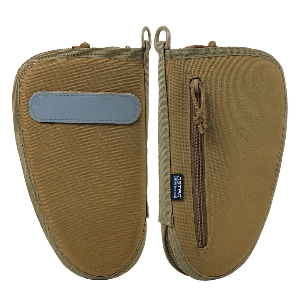 DBTAC Pistol Rug Case | Tactical 1x Handgun Firearm Shooting Padded Case with Lockable Zipper, Removable & Reflective Patch (10.5" x 6" Medium Pistol Case, Brown)