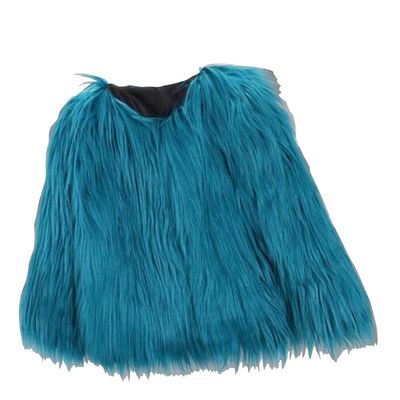 foefaik Women's Green Shaggy Faux Fur Coat Long Sleeves Jacket Outerwear Tops