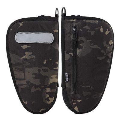 DBTAC Pistol Rug Case | Tactical 1x Handgun Firearm Shooting Padded Case with Lockable Zipper, Removable & Reflective Patch (8.5" x 5.5" Small Pistol Case, Charcoal Camo)