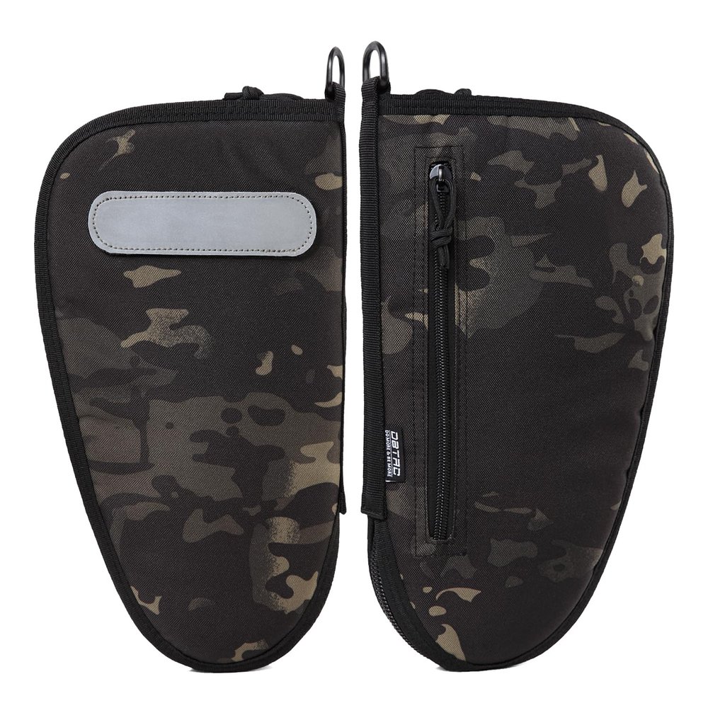 DBTAC Pistol Rug Case | Tactical 1x Handgun Firearm Shooting Padded Case with Lockable Zipper, Removable & Reflective Patch (8.5" x 5.5" Small Pistol Case, Charcoal Camo)