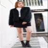 foefaik Women's Black Shaggy Faux Fur Coat Long Sleeves Jacket Outerwear Tops view 2