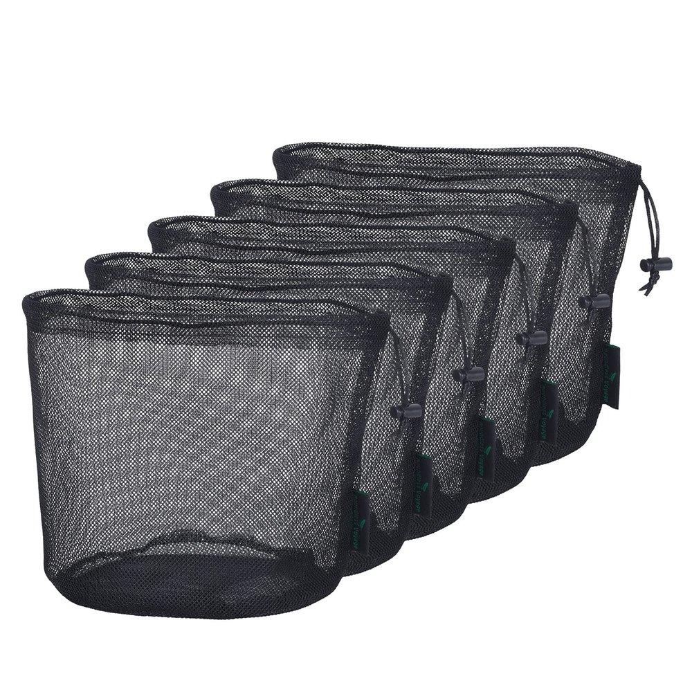 usharedo 5pcs Nylon Mesh Bag Travel Stuff Sack Sports Equipment Bag BVP04