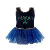 EQSJIU Ballerina Gymnastics Leotards with Tutu Dress for Baby Toddler Girls 2t 3t 12-18 Month 24 Months Black Blue Embroidery Sparkly Sequins view 1