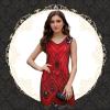 PLULON 1920s Sequin Beaded Fringed Flapper Dress with 20s Accessories Set(Red) view 2
