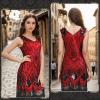 PLULON 1920s Sequin Beaded Fringed Flapper Dress with 20s Accessories Set(Red) view 4