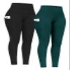 PHISOCKAT 2 Pack High Waist Yoga Pants with Pockets, Tummy Control Leggings, Workout 4 Way Stretch Yoga Leggings view 1