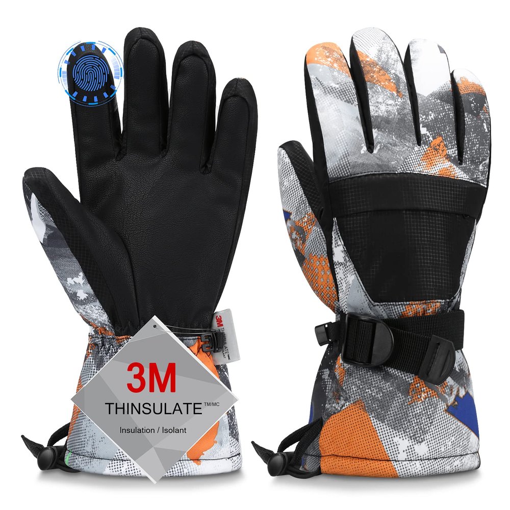Odtmger Ski Gloves, Warmest Waterproof and Breathable Snow Gloves for Cold Weather, Fits Both Men & Women,for Parent Child Kids Outdoor