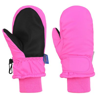 American Trends Toddler Mittens Snow Boys Waterproof Gloves Kids Ski Winter Gloves for Girls Infant Baby Mittens Rose 1-2 years