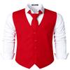 ZEROYAA Men's Hipster Urban Design 3 Pockets Business Formal Dress Vest for Suit Tuxedo ZLSV16 Red Medium view 1