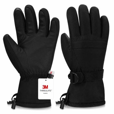 Odtmger Ski Gloves,Snow Gloves Waterproof Winter Warm Cold Weather Touchscreen Gloves for Parent& Child Kids Skiing,Snowboarding