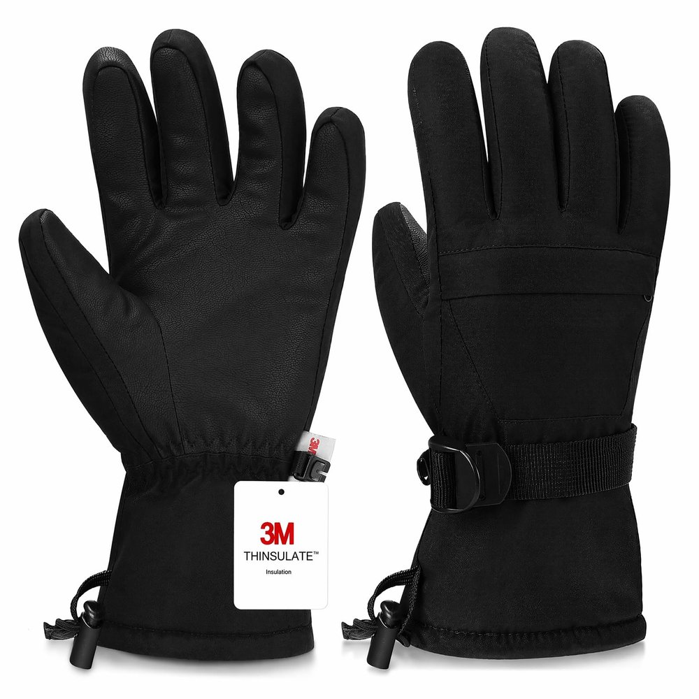 Odtmger Ski Gloves,Snow Gloves Waterproof Winter Warm Cold Weather Touchscreen Gloves for Parent& Child Kids Skiing,Snowboarding