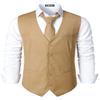 ZEROYAA Men's Hipster Urban Design 3 Pockets Business Formal Dress Vest for Suit Tuxedo ZLSV16 Khaki XX-Large view 1