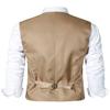 ZEROYAA Men's Hipster Urban Design 3 Pockets Business Formal Dress Vest for Suit Tuxedo ZLSV16 Khaki XX-Large view 3