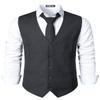 ZEROYAA Men's Hipster Urban Design 3 Pockets Business Formal Dress Vest for Suit Tuxedo ZLSV16 Charcoal X-Large view 1