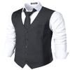 ZEROYAA Men's Hipster Urban Design 3 Pockets Business Formal Dress Vest for Suit Tuxedo ZLSV16 Charcoal X-Large view 2