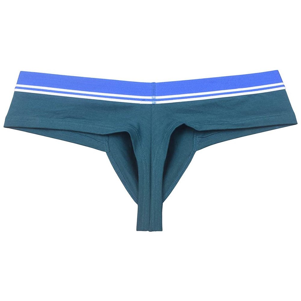 JAXFSTK Men's Cotton Bikini Thong Cheeky Boxer Briefs Underwear Elastic Waistband Brazilian Bikini Briefs 3" Butt Dark Green XL