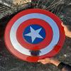 Captain Shield 22" Mild Steel Round Leather Grip Wall Decor Metal Halloween Medieval Armor Cosplay LARP Combat Shield - Red Rust Free view 2