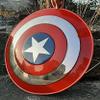 Captain Shield 22" Mild Steel Round Leather Grip Wall Decor Metal Halloween Medieval Armor Cosplay LARP Combat Shield - Red Rust Free view 3