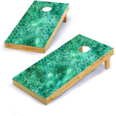 Mossy Oak Graphics, Cornhole Board Wrap Kit, Elements Coastal Tropic, 2 Pieces of 24.5 x 48.5, Peel and Stick Vinyl, Pre-Cut Hole