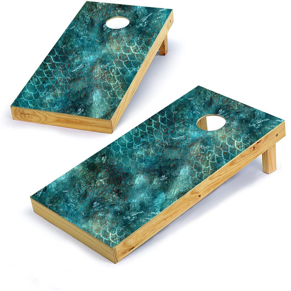 Mossy Oak Graphics, Cornhole Board Wrap Kit, Elements Coastal King Fisher, 2 Pieces of 24.5 x 48.5, Peel and Stick Vinyl, Pre-Cut Hole