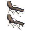 Kamp-Rite KAMPFL145 Heavy Duty Steel Frame Soft Arm Portable Folding Outdoor Weatherproof Camping Lounger Lounge Chair with Carry Bag (2 Pack) view 1