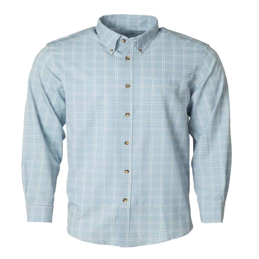 Banded Gear - The Hustle Performance Dress Shirt - Light Blue Check (Large)
