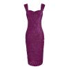 FOVIGUO Mother of The Bride Dress Short Evening Party Dress Lace Jacket Two Pieces Purple view 3