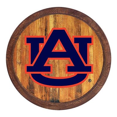 The Fan-Brand Auburn Tigers - Faux Barrel Top Sign - Large Wall Sign - Football, Basketball & Baseball Wall Decor - College Sports Decor for Home, Game Room, Fan Cave & Garage - USA Made