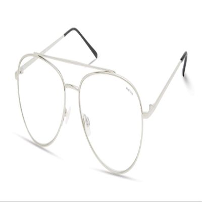 Kenneth Cole REACTION KC1511-B Teardrop Blue Light Blocking Eyewear Frames, Shiny Light nickeltin, 59mm